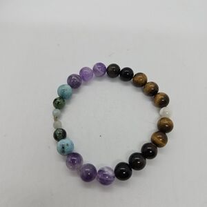 semiprecious stone beaded stretch bracelet